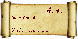 Auer Ahmed névjegykártya